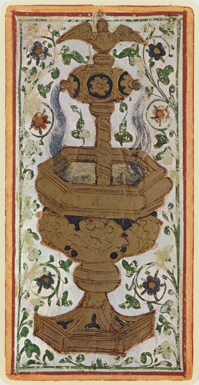 The Ace of Cups, facsimile of a tarot card from the 